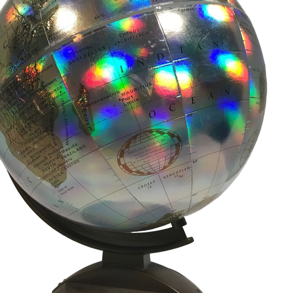 Vintage Replogle World Prism Series 12 Inch Diameter Raised Geography Globe - Picture 11 of 16